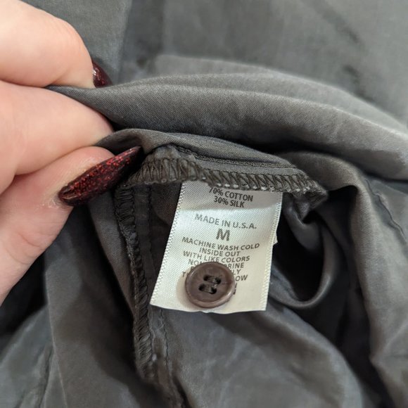 GP Shades 30% Silk half button Blouse s: M - Picture 3 of 12